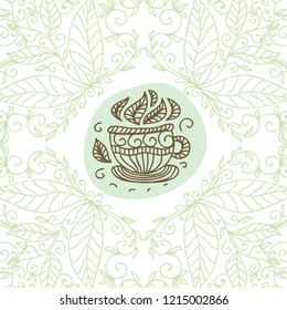 Green tea. Vector illustration