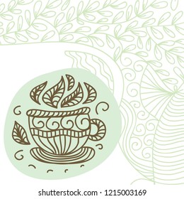 Green tea. Vector illustration