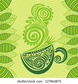 Green tea vector illustration