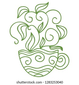 Green tea. Vector illustration