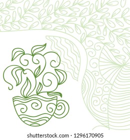 Green tea. Vector illustration