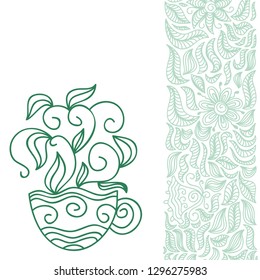 Green tea. Vector illustration