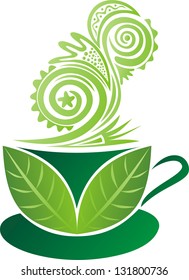 Green tea vector illustration