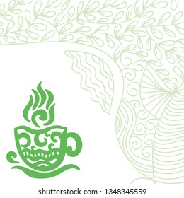 Green tea. Vector illustration
