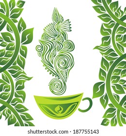 Green tea vector illustration