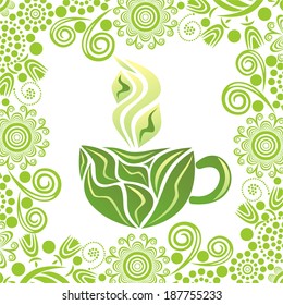 Green tea vector illustration
