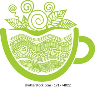 Green tea vector illustration