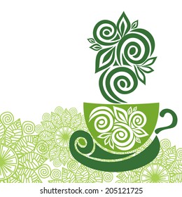 Green tea vector illustration