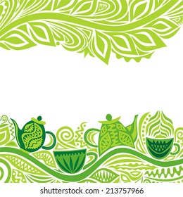 Green tea vector illustration