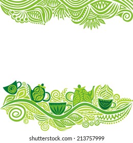 Green tea vector illustration