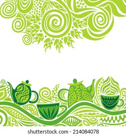 Green tea vector illustration