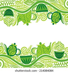 Green tea vector illustration