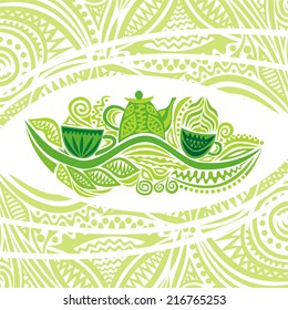 Green tea vector illustration