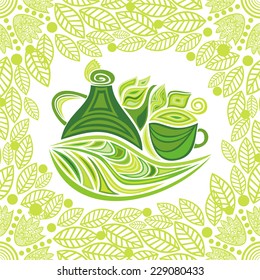Green tea vector illustration