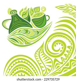 Green tea vector illustration