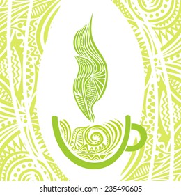 Green tea vector illustration