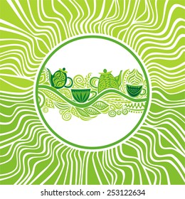 Green tea vector illustration