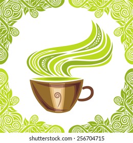 Green tea vector illustration