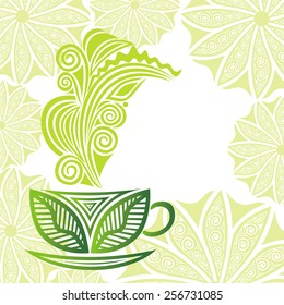 Green tea vector illustration