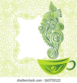 Green tea vector illustration