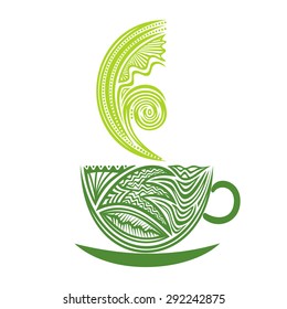 Green tea vector illustration