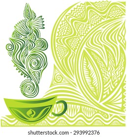Green tea vector illustration