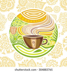 Green tea vector illustration