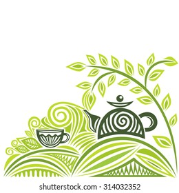 Green tea vector illustration