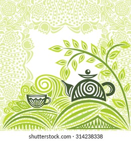 Green tea vector illustration