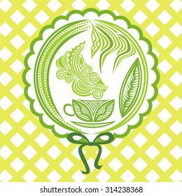Green tea vector illustration