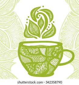 Green tea vector illustration