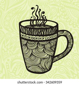 Green tea vector illustration