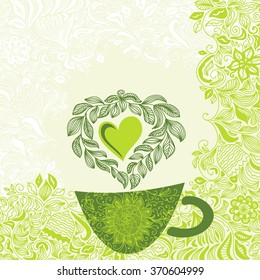 Green tea vector illustration