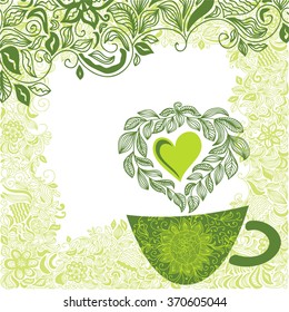 Green tea vector illustration