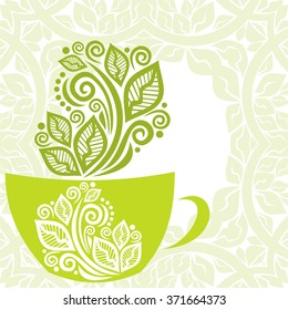 Green tea vector illustration