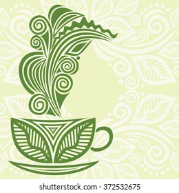 Green tea vector illustration