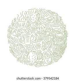 Green tea vector illustration
