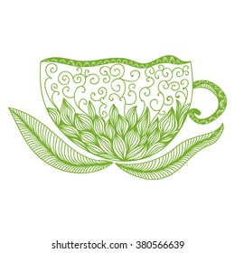 Green tea vector illustration