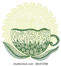 Green tea vector illustration