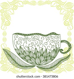 Green tea vector illustration