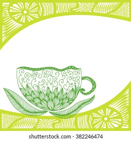 Green tea vector illustration
