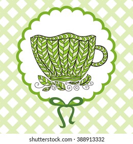 Green tea vector illustration