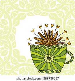 Green tea vector illustration