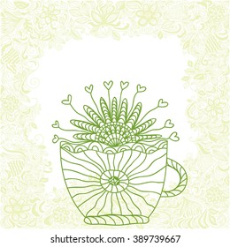 Green tea vector illustration