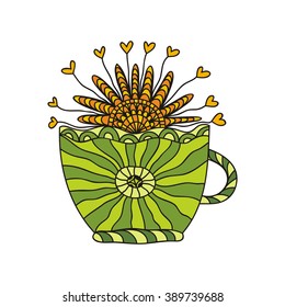 Green tea vector illustration