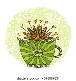 Green tea vector illustration