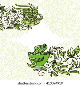 Green tea vector illustration