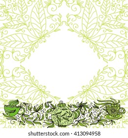 Green tea vector illustration