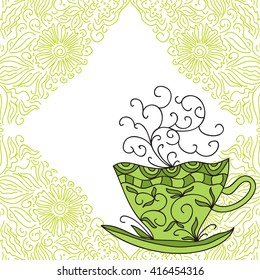 Green tea vector illustration