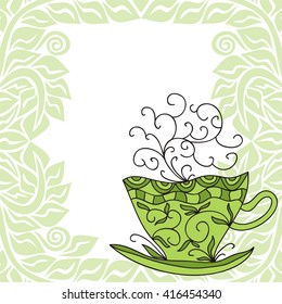 Green tea vector illustration